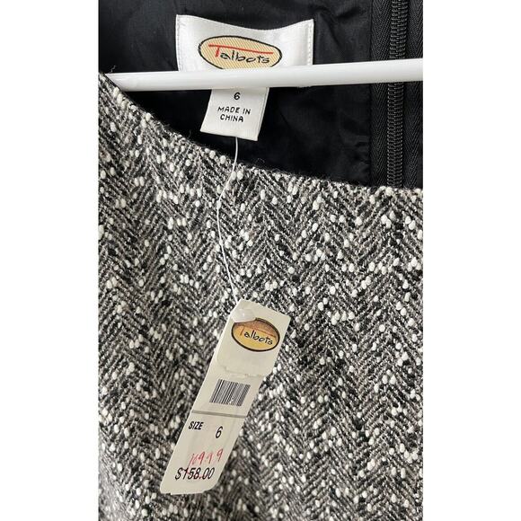 NWT Talbots Black Grey White Tweed Dress Sleeveless Size 6-(missing belt) - Picture 5 of 5